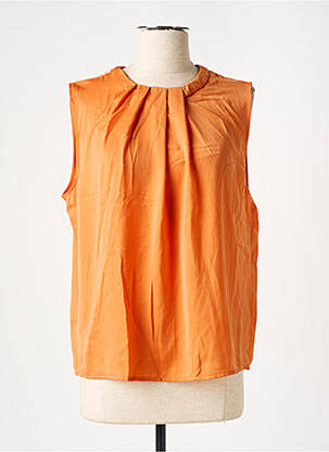 Top coupe fluide sans manche orange ZARA femme