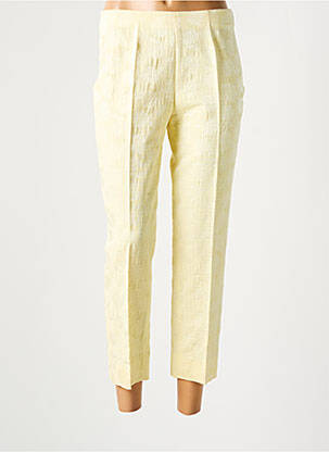 Pantalon 7/8 tissage popeline taille normale jaune PIAZZA SEMPIONE femme