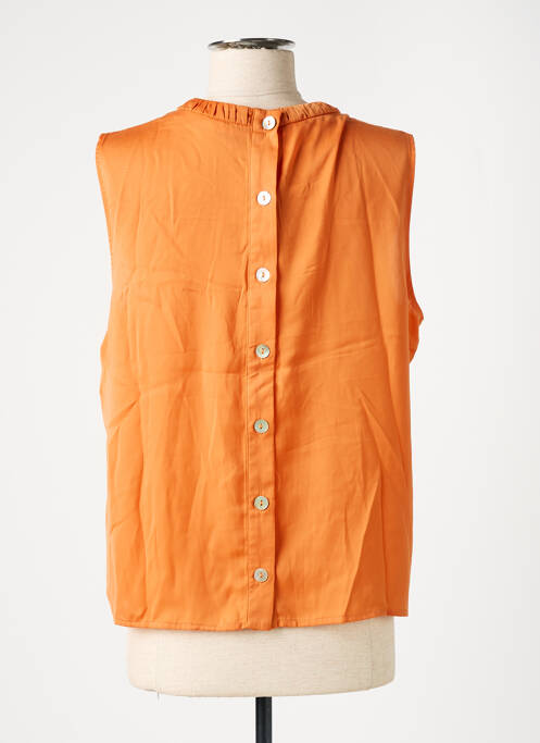 Top coupe fluide sans manche orange ZARA femme