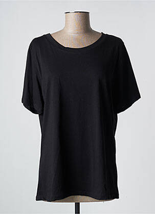 T-shirt imprimé fantaisie manches courtes noir MADE IN ITALY femme