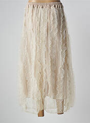 Jupe longue beige MADE IN ITALY pour femme seconde vue