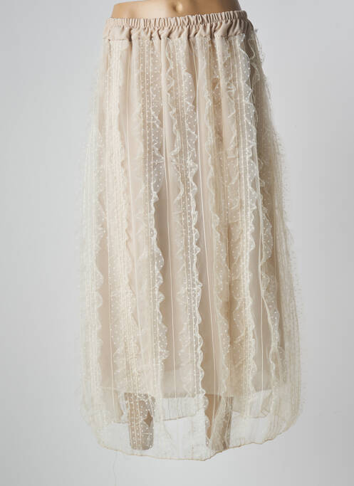 Jupe longue beige MADE IN ITALY pour femme