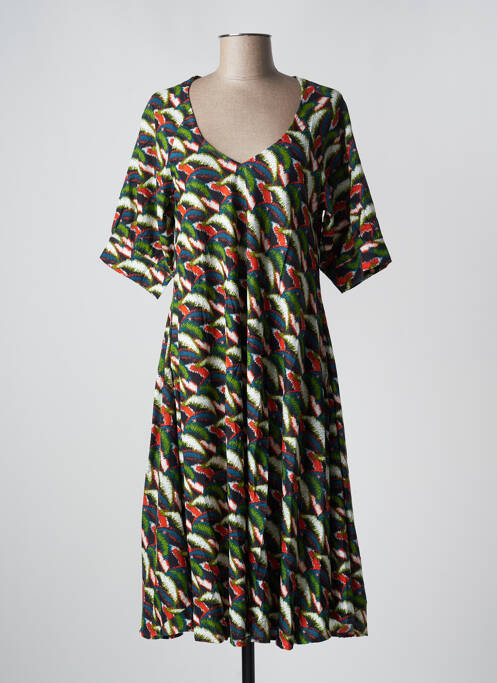 Robe mi-longue vert KALI YOG pour femme