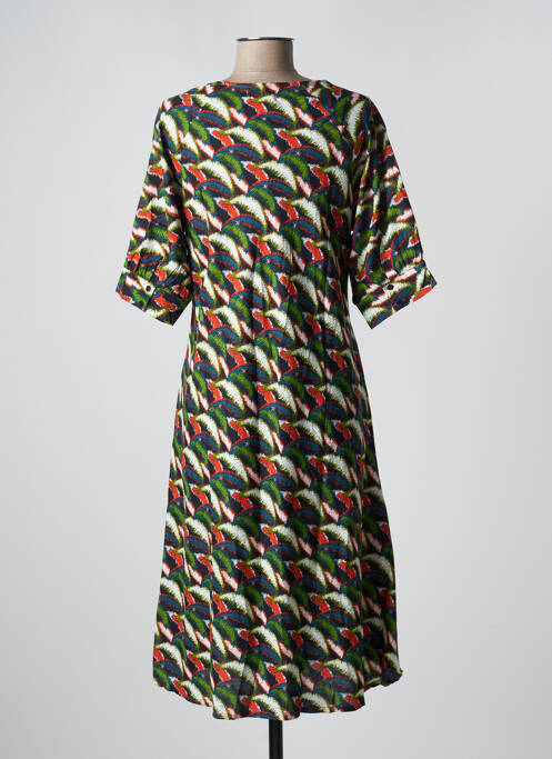 Robe mi-longue vert KALI YOG pour femme