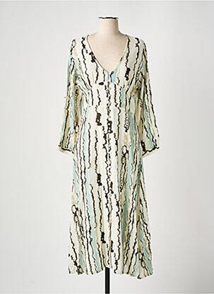 Robe longue manches longues manches longues beige STORIATIPIC femme