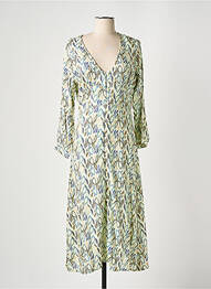 Robe longue manches longues manches longues vert STORIATIPIC femme