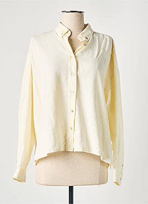 Chemisier tissage crêpe manches longues beige REIKO femme