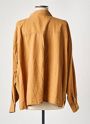 Chemisier tissage crêpe manches longues marron REIKO femme
