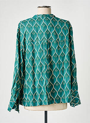 Blouse imprimé fantaisie manches longues vert STORIATIPIC femme