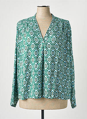 Blouse poignets boutonnés avec fente manches longues vert STORIATIPIC femme