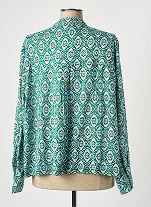 Blouse poignets boutonnés avec fente manches longues vert STORIATIPIC femme