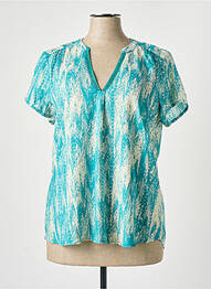 Top imprimé fantaisie manches courtes bleu STORIATIPIC femme