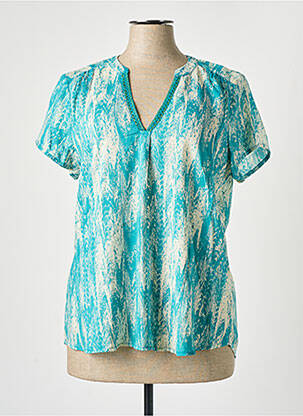 Top imprimé fantaisie manches courtes bleu STORIATIPIC femme
