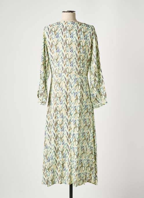 Robe longue manches longues manches longues vert STORIATIPIC femme