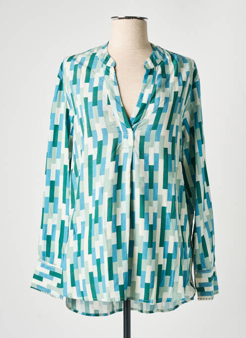 Blouse poignets boutonnés avec fente manches longues vert STORIATIPIC femme