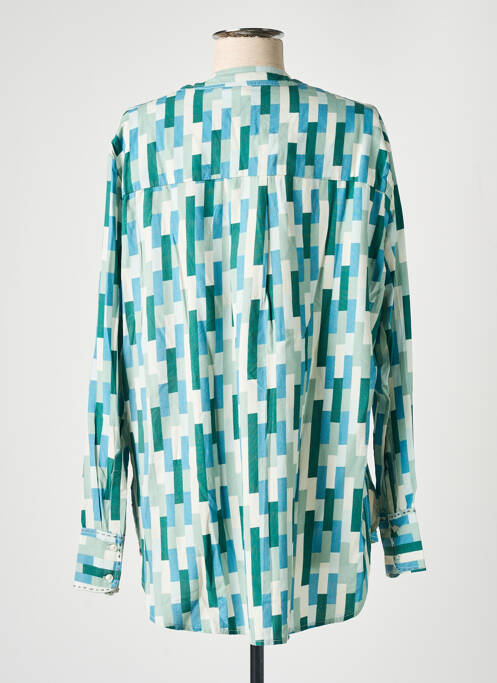 Blouse poignets boutonnés avec fente manches longues vert STORIATIPIC femme