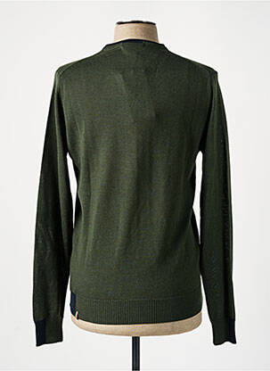 Pull col v manches longues vert MANUEL RITZ homme