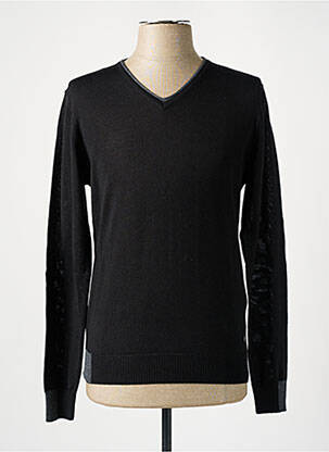 Pull col v manches longues noir MANUEL RITZ homme