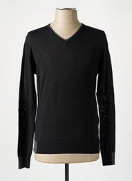 Pull col v manches longues noir MANUEL RITZ homme