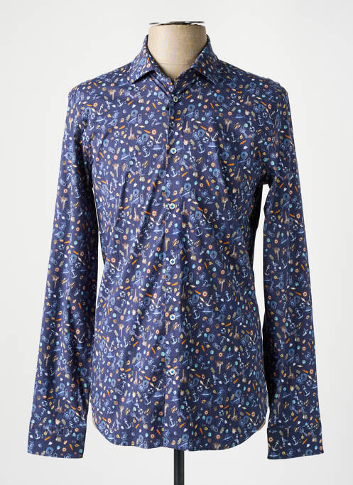 Chemise manches longues bleu MANUEL RITZ pour homme