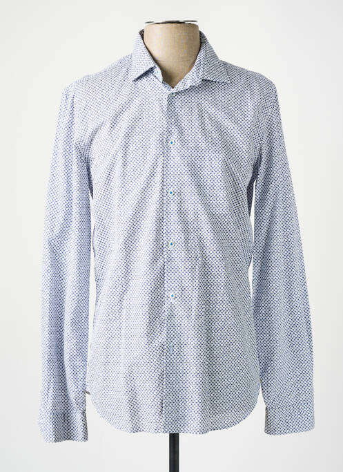 Chemise manches longues bleu MANUEL RITZ pour homme