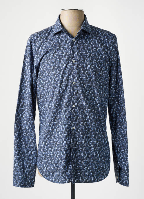 Chemise manches longues bleu MANUEL RITZ pour homme