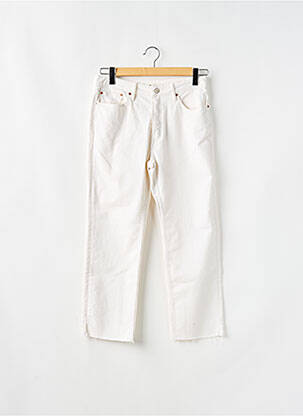 Jeans coupe droite taille haute taille haute blanc REIKO femme