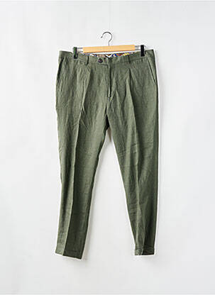 Pantalon chino tissage chiné taille normale vert MANUEL RITZ homme