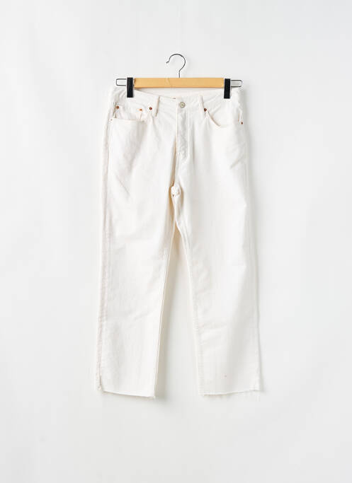 Jeans coupe droite taille haute taille haute blanc REIKO femme
