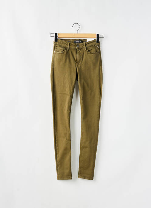 Pantalon slim skinny taille normale vert REPLAY femme