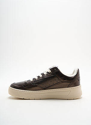 Baskets matière lisse talon de 4 à 6cm marron SCHMOOVE femme
