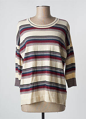 Pull tissage chiné manches 3/4 beige WHITE STUFF femme