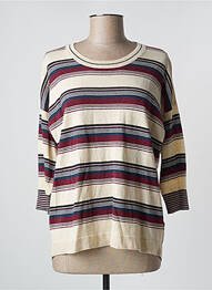 Pull tissage chiné manches 3/4 beige WHITE STUFF femme