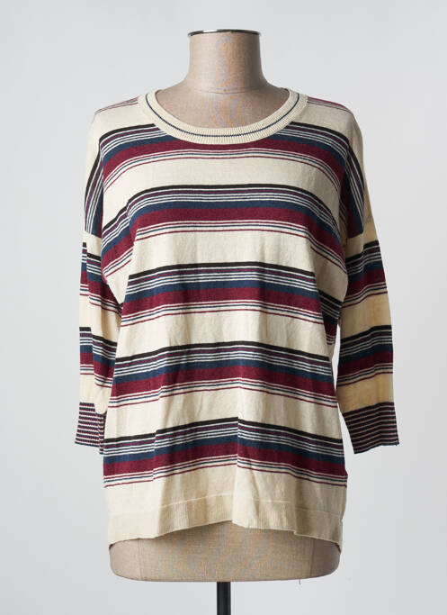 Pull tissage chiné manches 3/4 beige WHITE STUFF femme