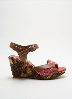 Sandales/nu pieds matière lisse talon de 7 à 9cm marron METAMORF'OSE femme
