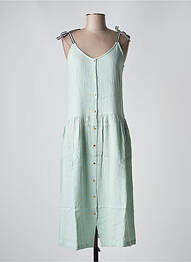 Robe mi-longue col v fines bretelles vert PETITE LUCETTE femme