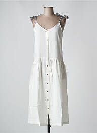 Robe mi-longue col v fines bretelles blanc PETITE LUCETTE femme
