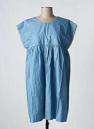Robe mi-longue manches courtes manches courtes bleu PETITE LUCETTE femme