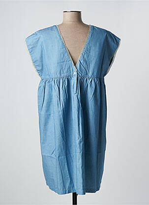 Robe mi-longue manches courtes manches courtes bleu PETITE LUCETTE femme