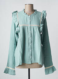 Chemisier coupe droite manches longues vert PETITE LUCETTE femme