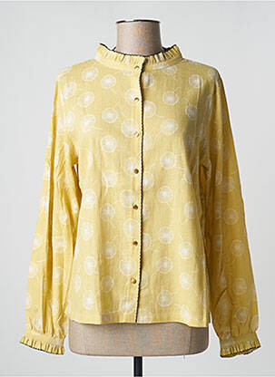Chemisier tissage crêpe manches longues jaune PETITE LUCETTE femme