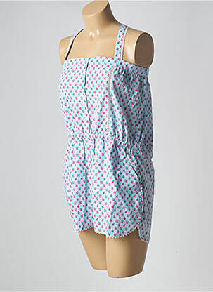 Combishort tissage popeline fines bretelles bleu PETITE LUCETTE femme