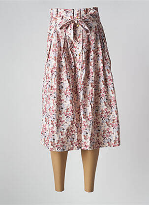 Jupe mi-longue coupe évasée rose PETITE LUCETTE femme