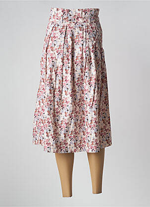 Jupe mi-longue coupe évasée rose PETITE LUCETTE femme
