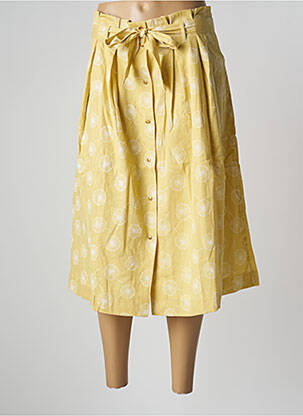 Jupe mi-longue coupe évasée jaune PETITE LUCETTE femme