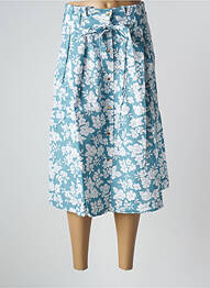 Jupe mi-longue coupe évasée bleu PETITE LUCETTE femme