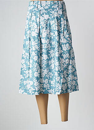 Jupe mi-longue coupe évasée bleu PETITE LUCETTE femme