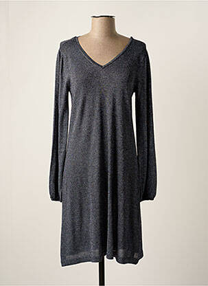 Robe mi-longue manches longues manches longues bleu CREA CONCEPT femme