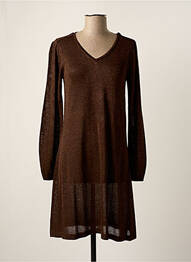 Robe mi-longue manches longues manches longues marron CREA CONCEPT femme
