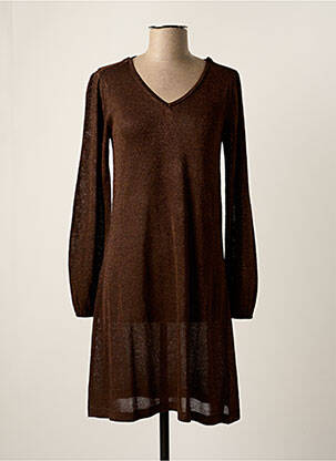 Robe mi-longue manches longues manches longues marron CREA CONCEPT femme